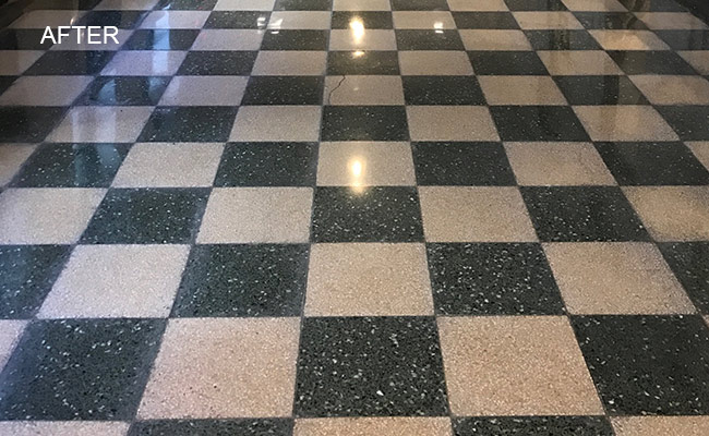 After terrazzo floor restoration
